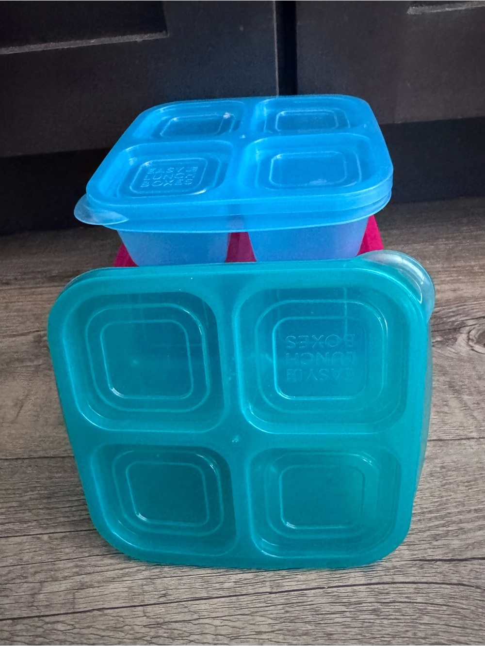 Reusable Blue/Teal 4-Compartment Food Storage Container - Brand Unspecified